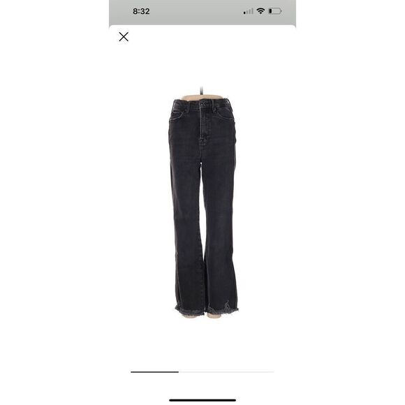 Good American black distressed raw hemmed jeans - Picture 1 of 3